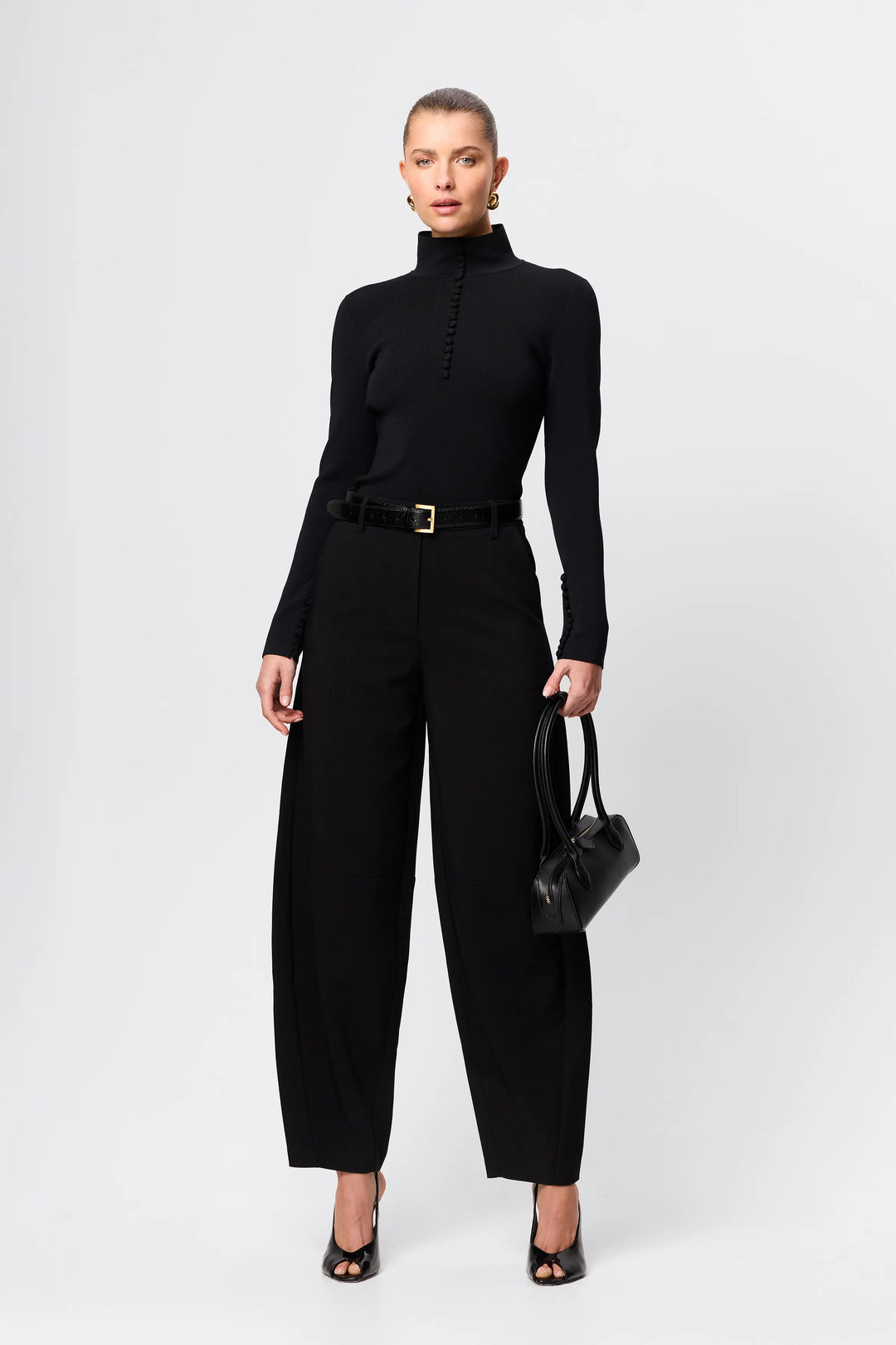 Mayfair Long Sleeve Top - Black