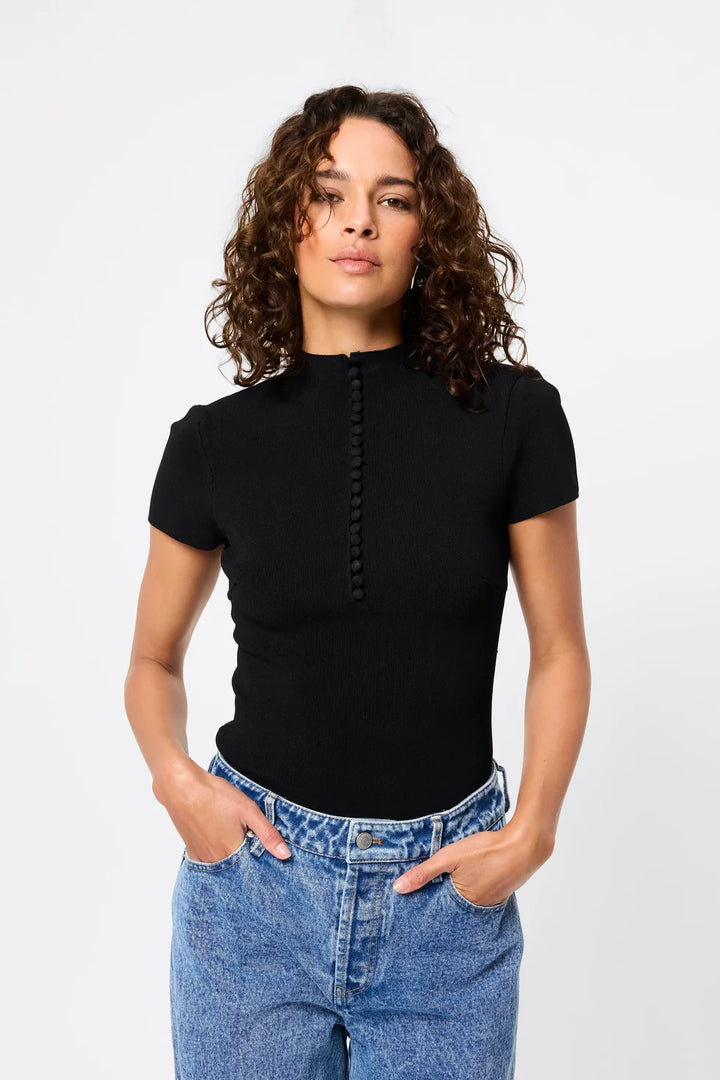 Mayfair Short Sleeve Top - Black