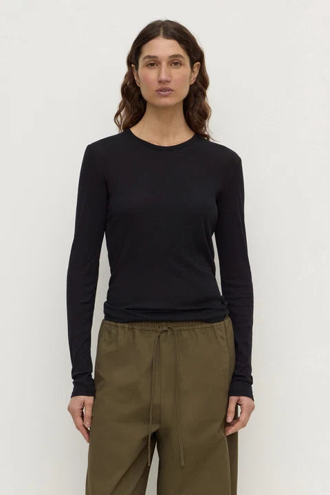 Mika Cotton Long Sleeve Tee - Black