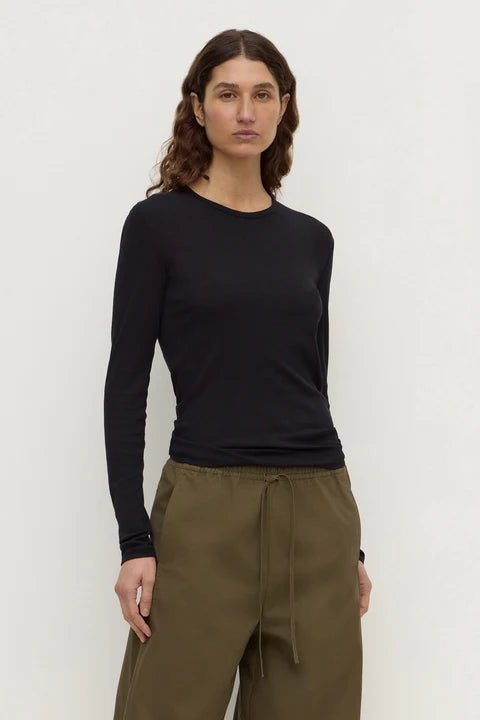 Mika Cotton Long Sleeve Tee - Black