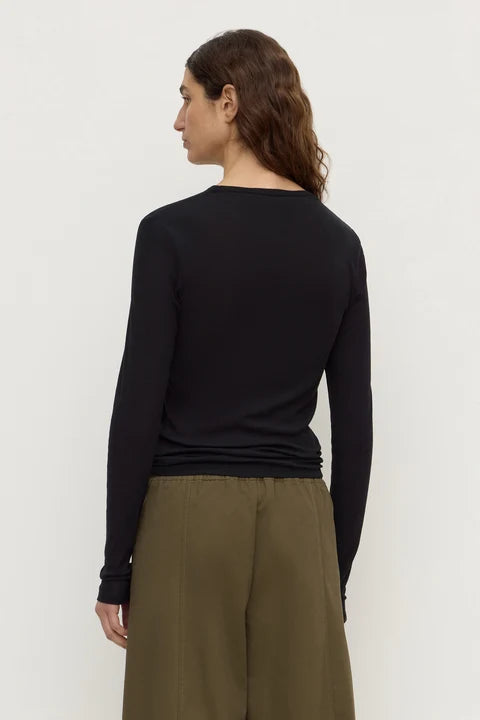 Mika Cotton Long Sleeve Tee - Black