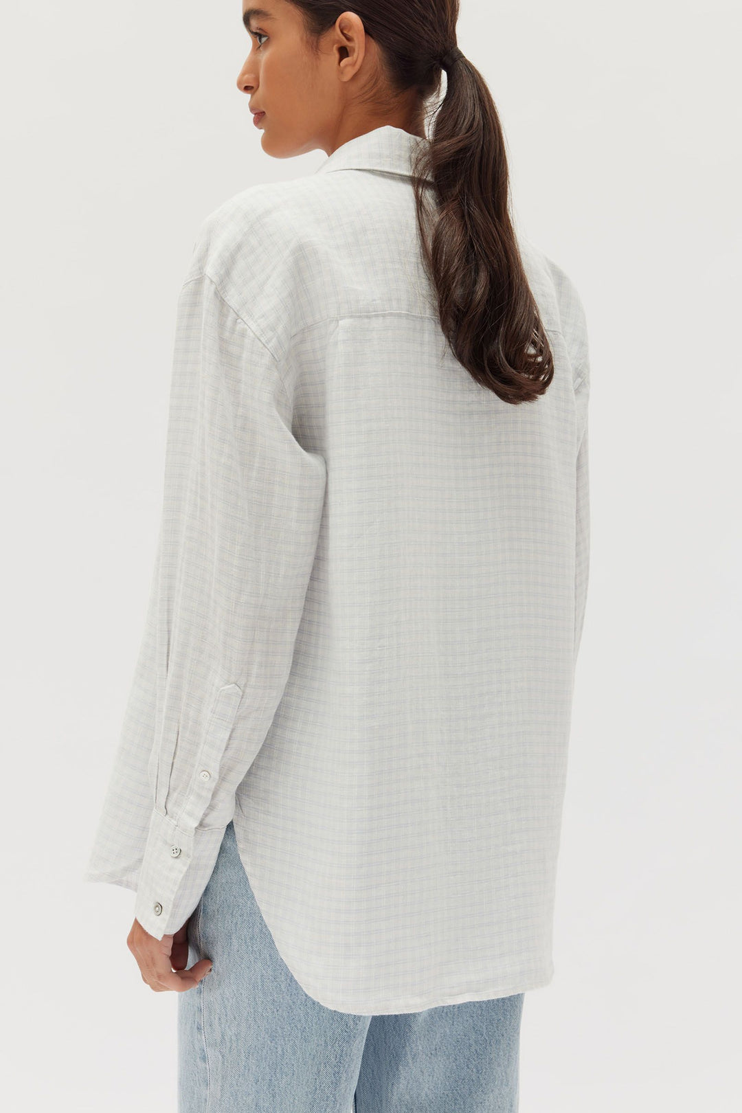 Check Linen Shirt - Blue Haze