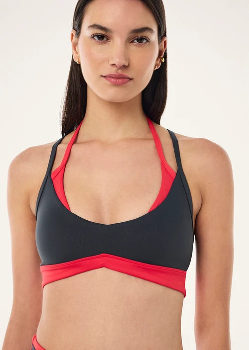 Override Sports Bra - Asphalt/Strawberry