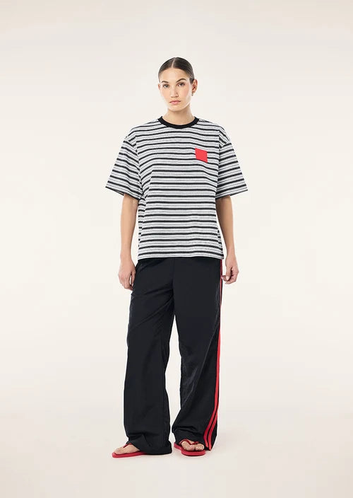Oversized Spark Tee - Black Stripe