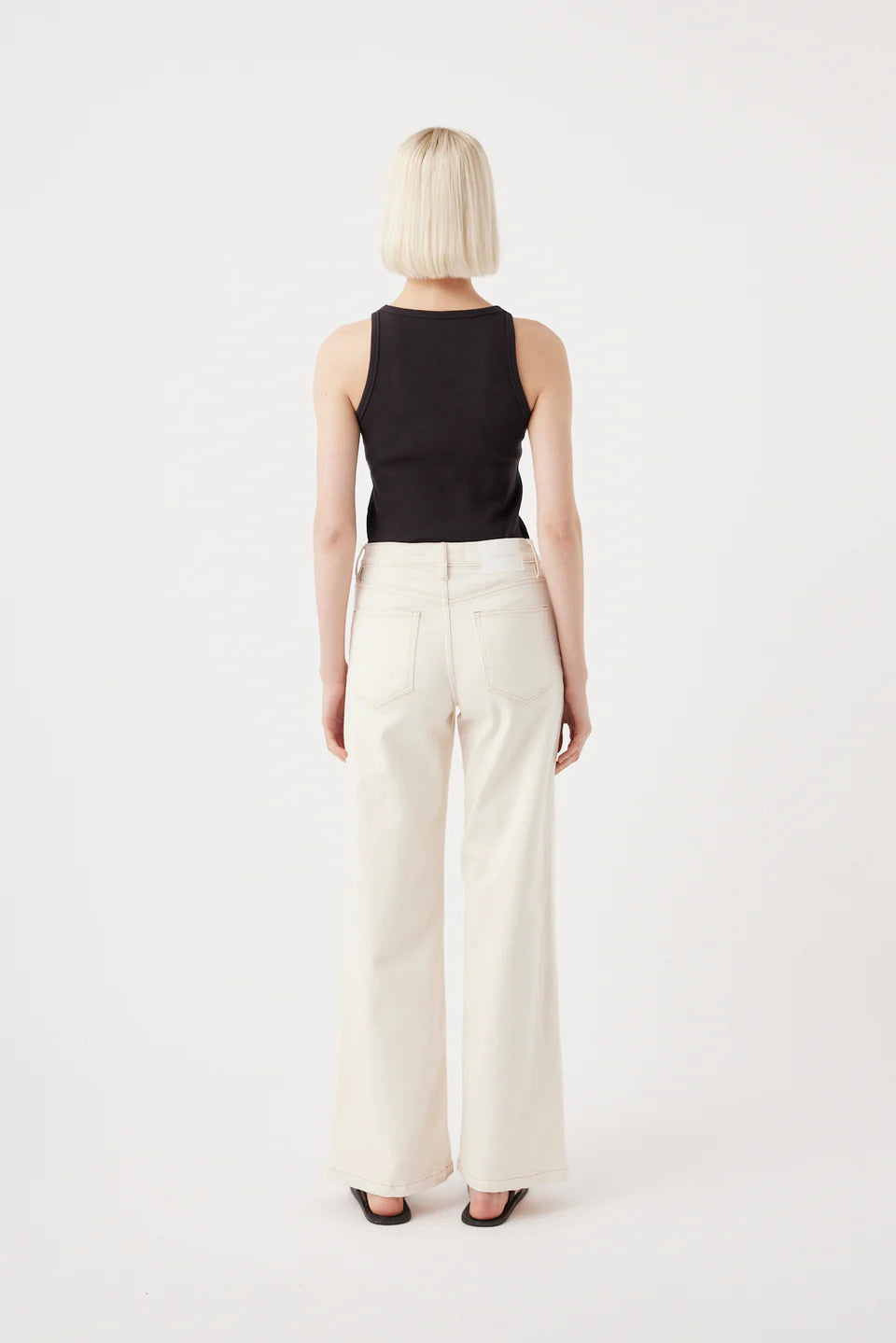Mia Wide Leg Jean - Ecru