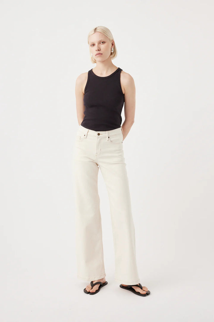 Mia Wide Leg Jean - Ecru