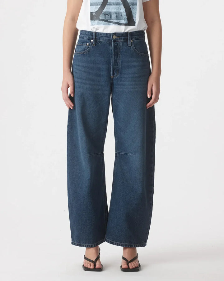Barrel Leg Mid Rise Jean