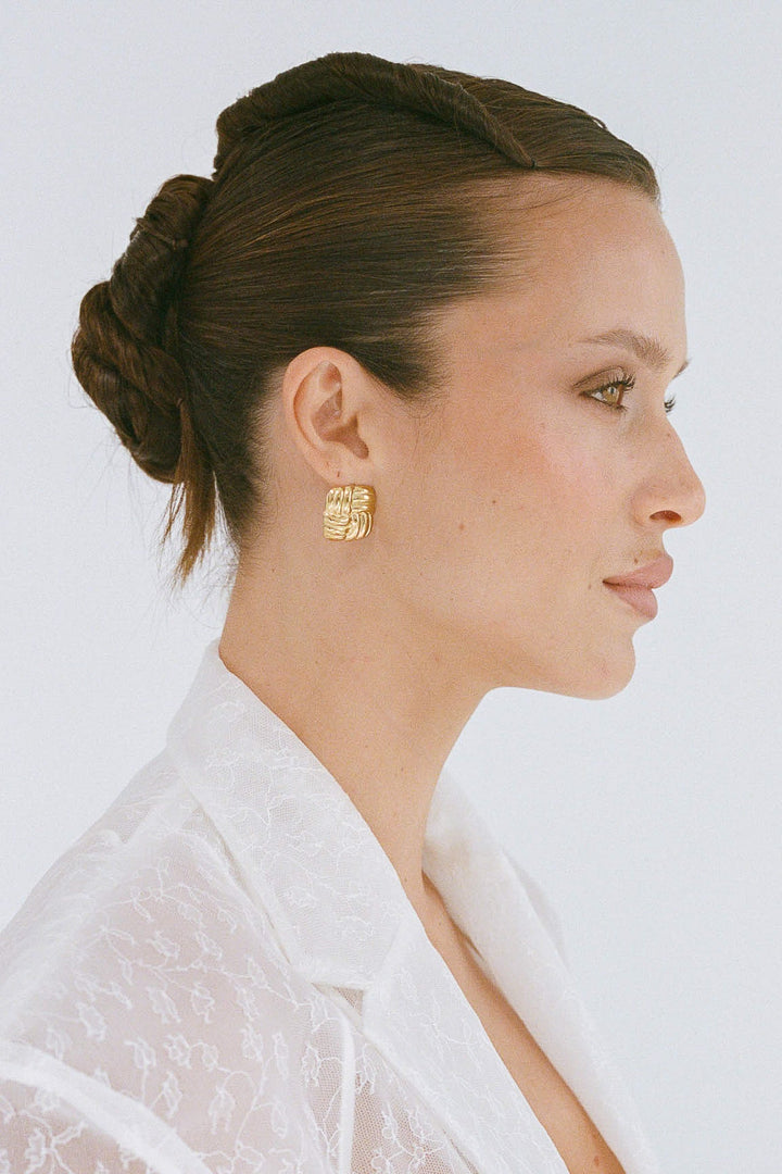 Baby Cushion Earrings - Gold