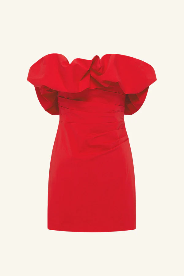 Campbell Strapless Bubble Mini Dress - Goji