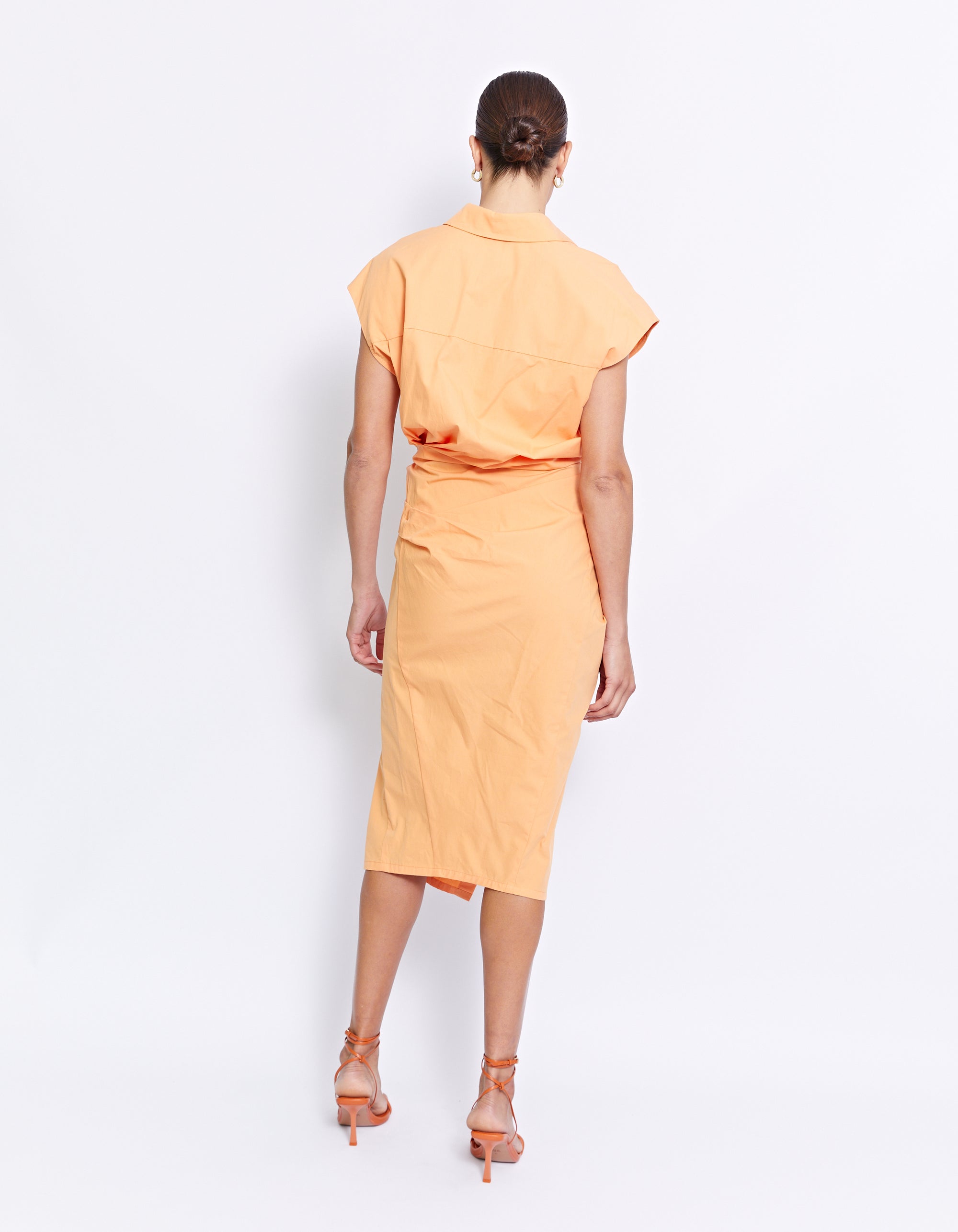 Grenada Midi Shirt Dress - Tangerine