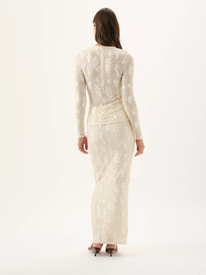 Carmine Top - Ivory Sequin