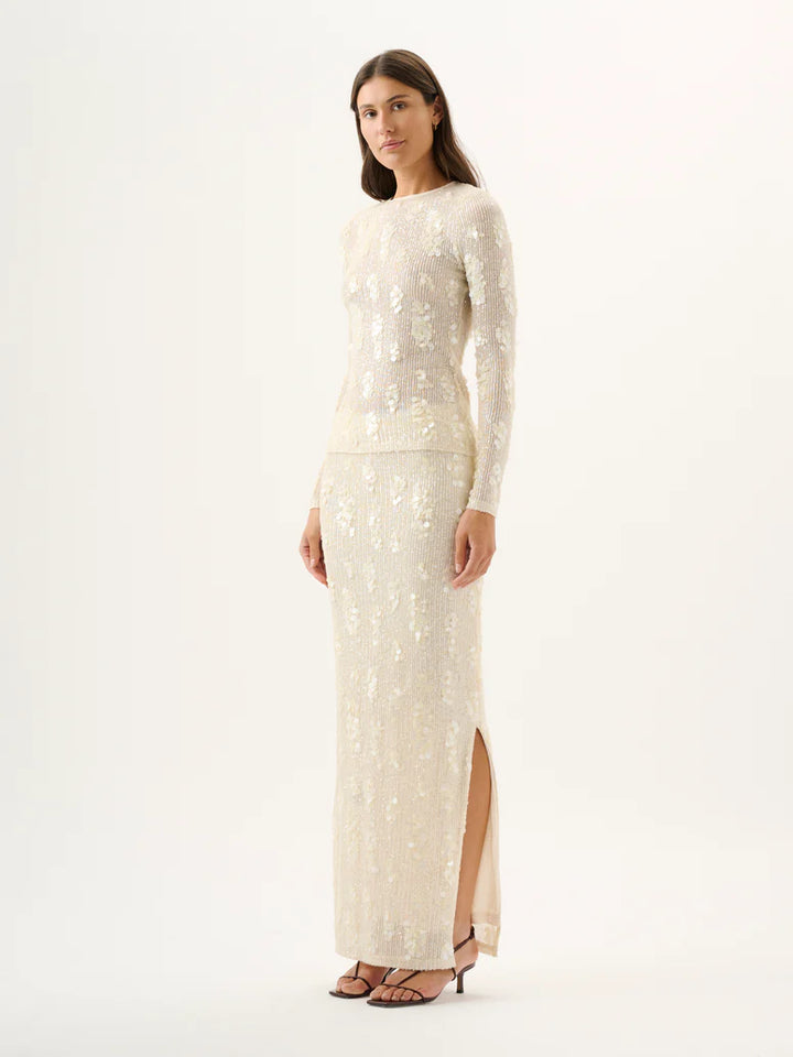 Yves Skirt - Ivory Sequin