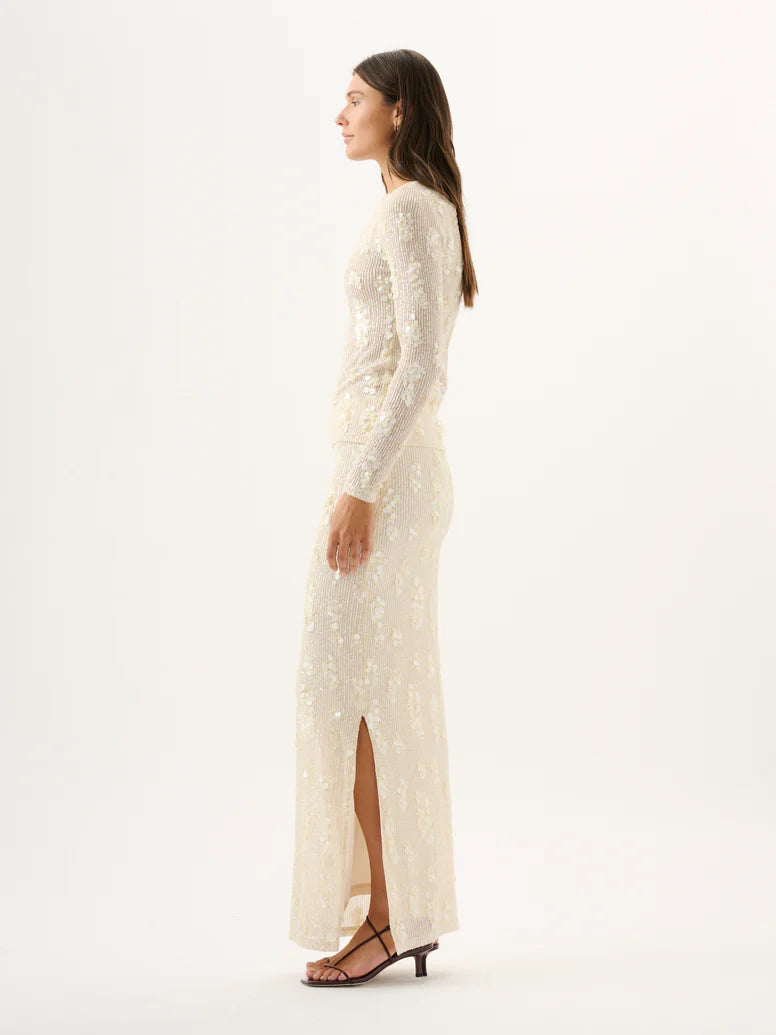 Carmine Top - Ivory Sequin