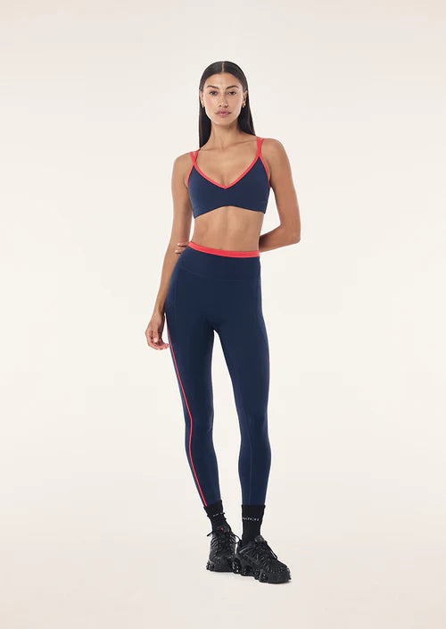 Rapid Full Length Legging - Dark Navy/College Red