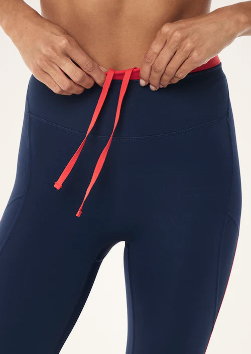Rapid Full Length Legging - Dark Navy/College Red