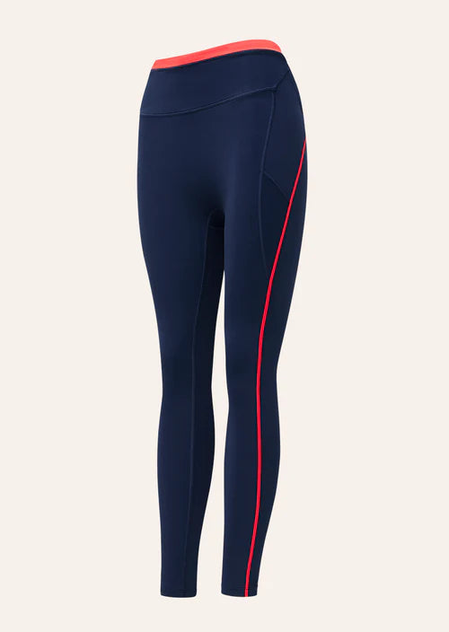 Rapid Full Length Legging - Dark Navy/College Red