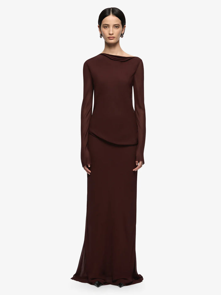 Amanda L/S Maxi Dress - Raisin