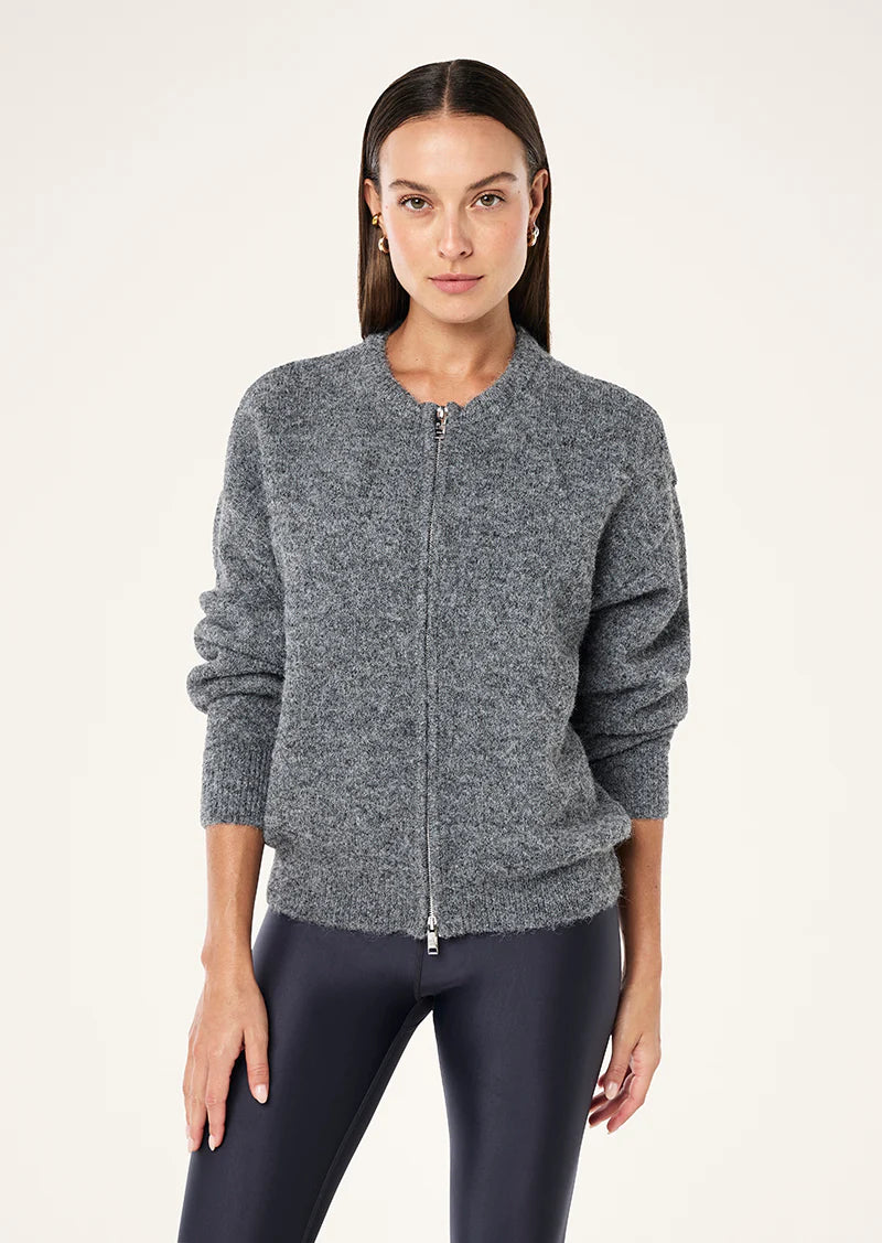 Sable Knit Bomber - Grey Marle