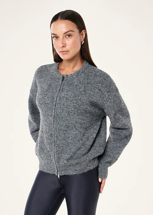 Sable Knit Bomber - Grey Marle