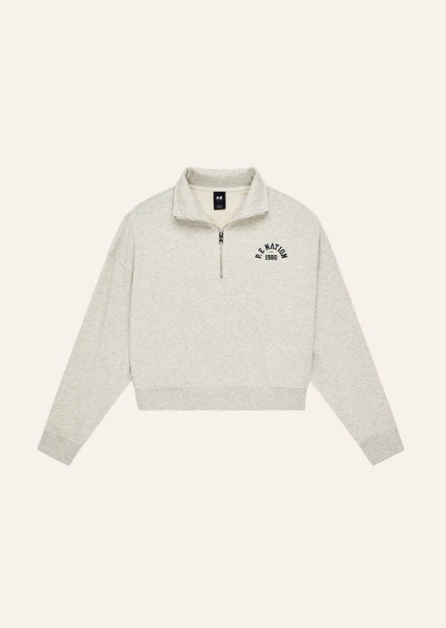Swerve Zip Neck - Grey Marle