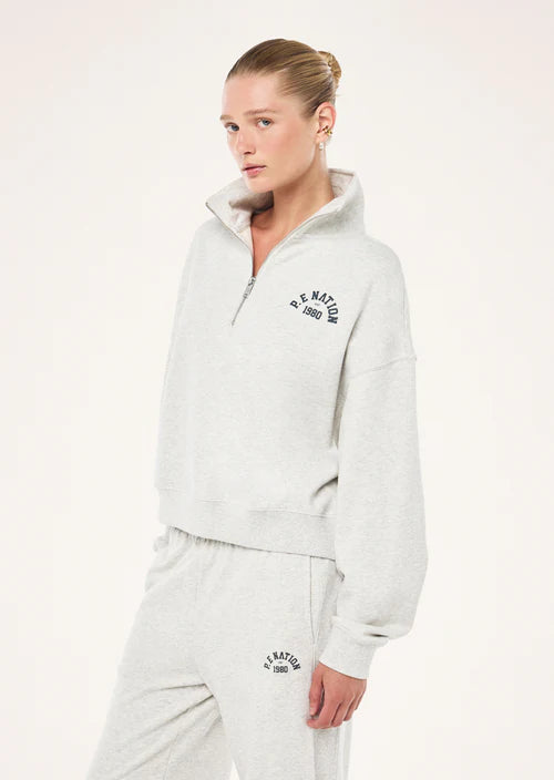 Swerve Zip Neck - Grey Marle