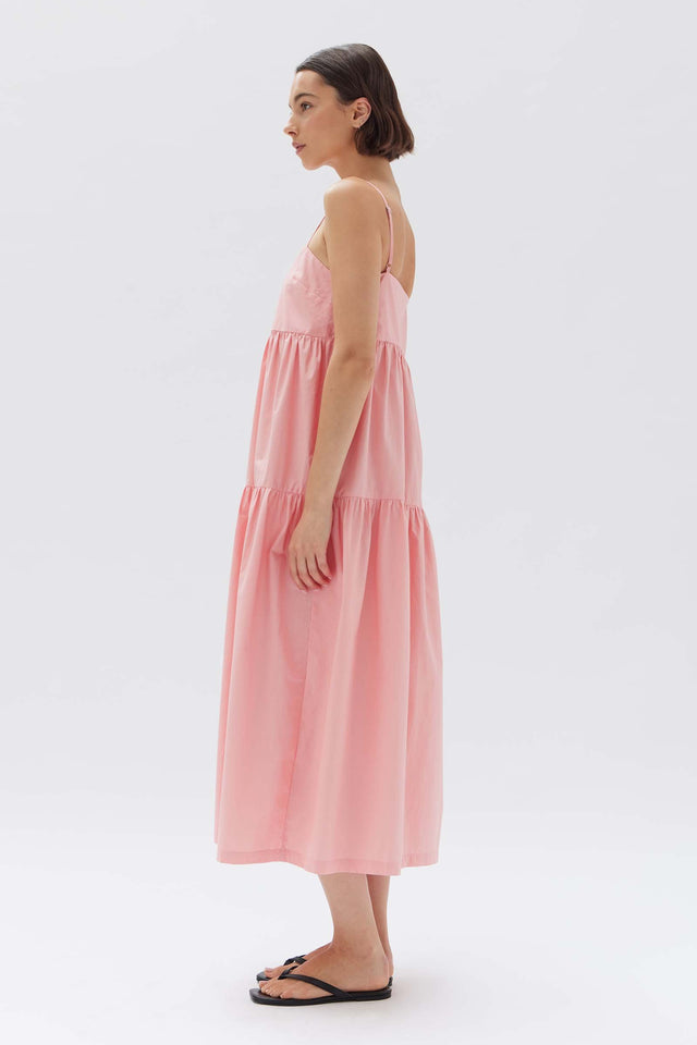 Sandy Poplin Dress - Coral