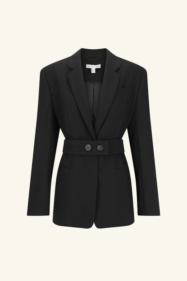 Irena Hourglass Blazer with belt - Black