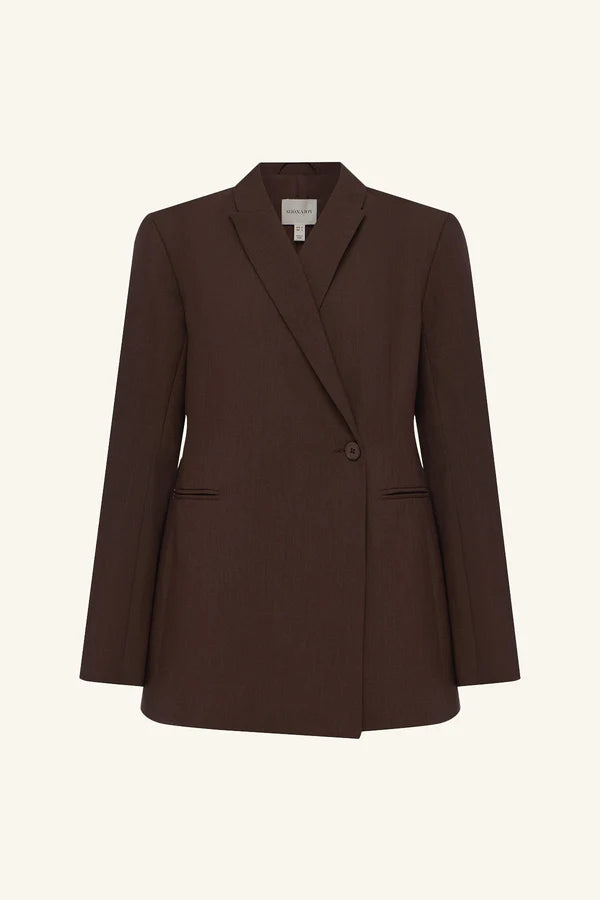 Asher Double Breasted Blazer - Ristretto