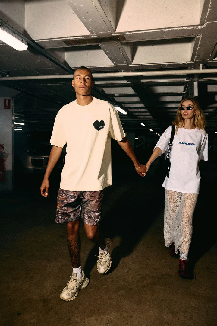 Ssaint Heart Tee - Cream and Black