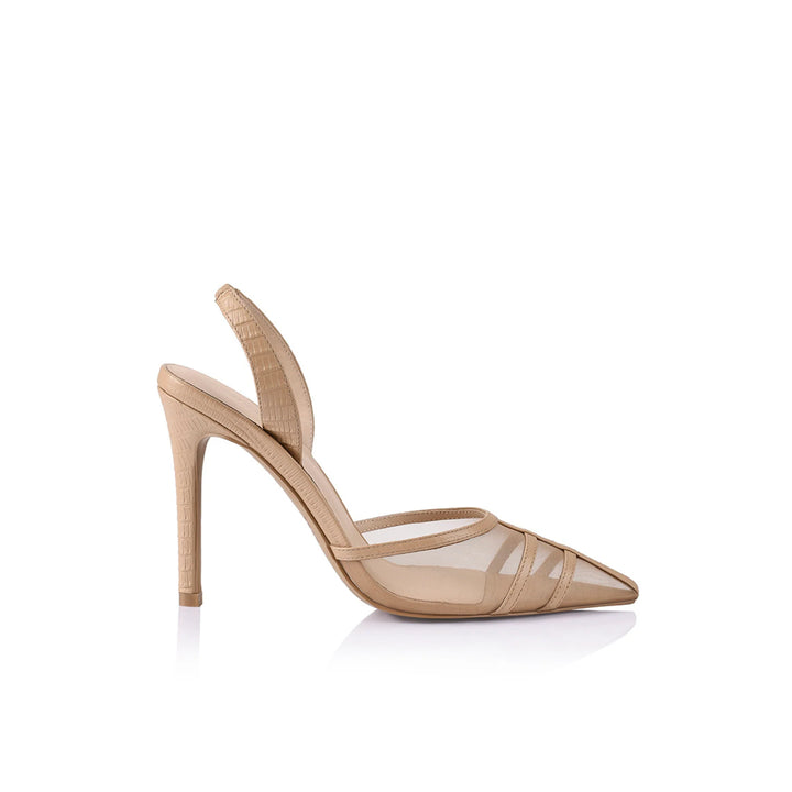 Jade Heel - Beige Lizard