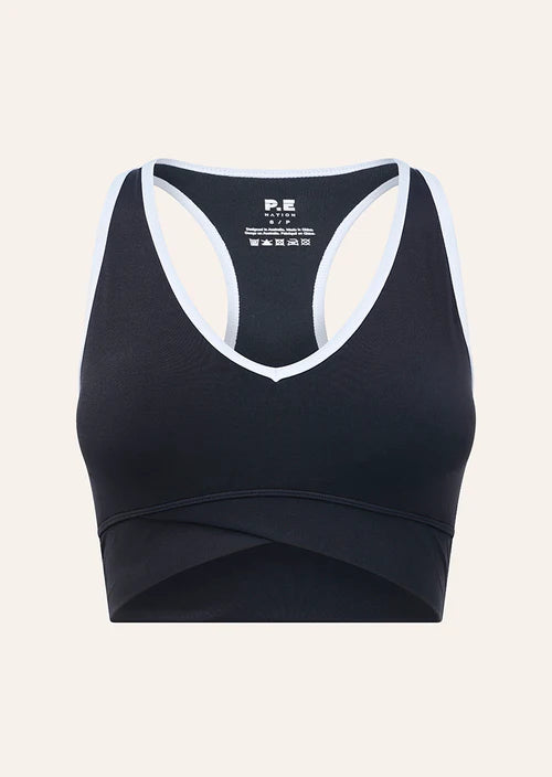 Vita Sports Bra - Black/Heather Blue