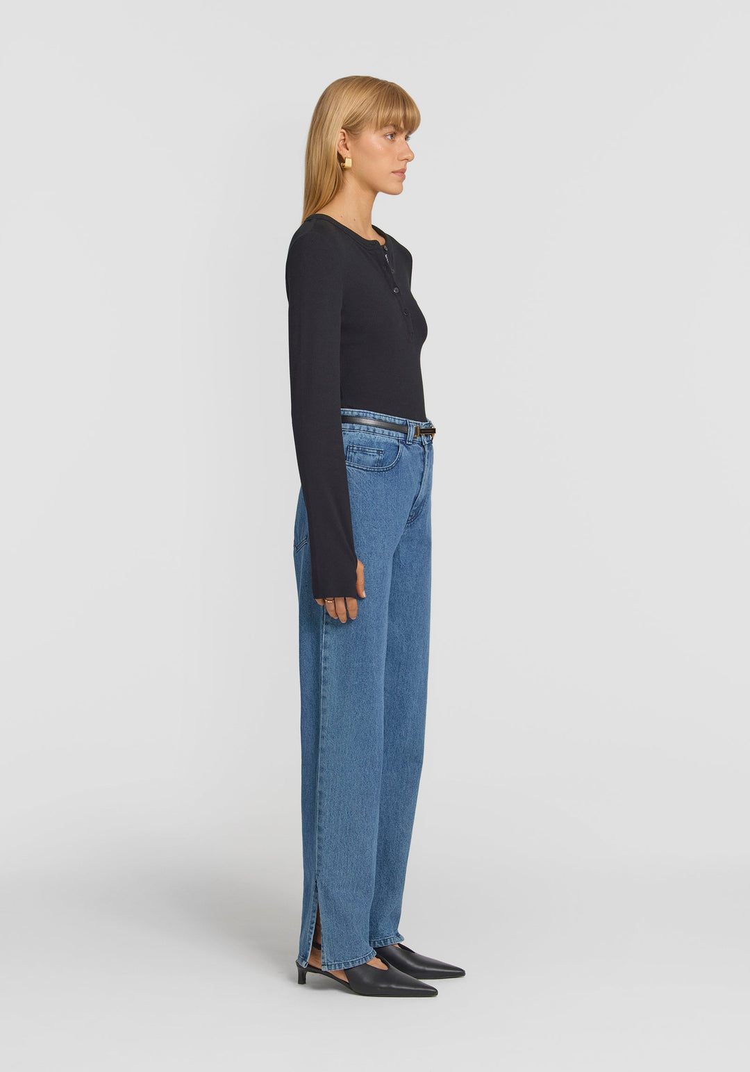 Clique Rib Henley - Black
