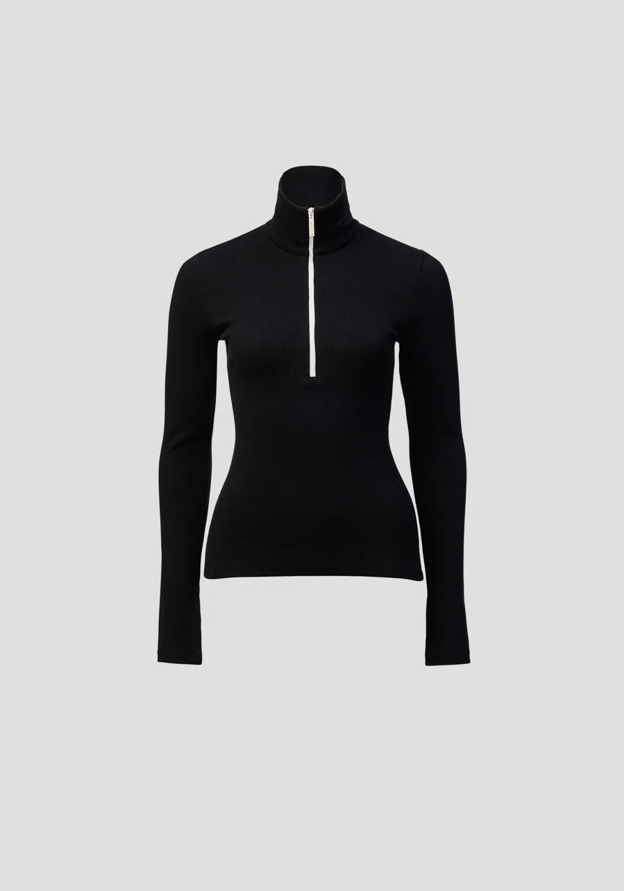 Summit Rib Turtleneck - Black