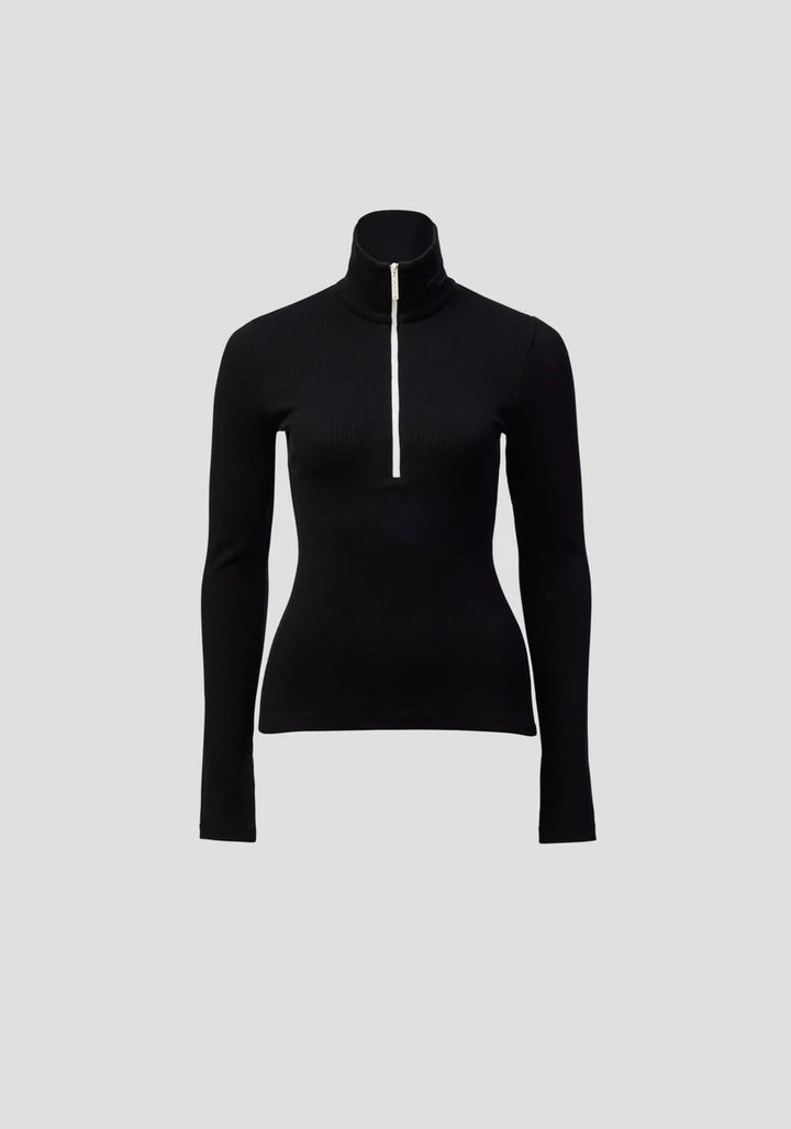Summit Rib Turtleneck - Black