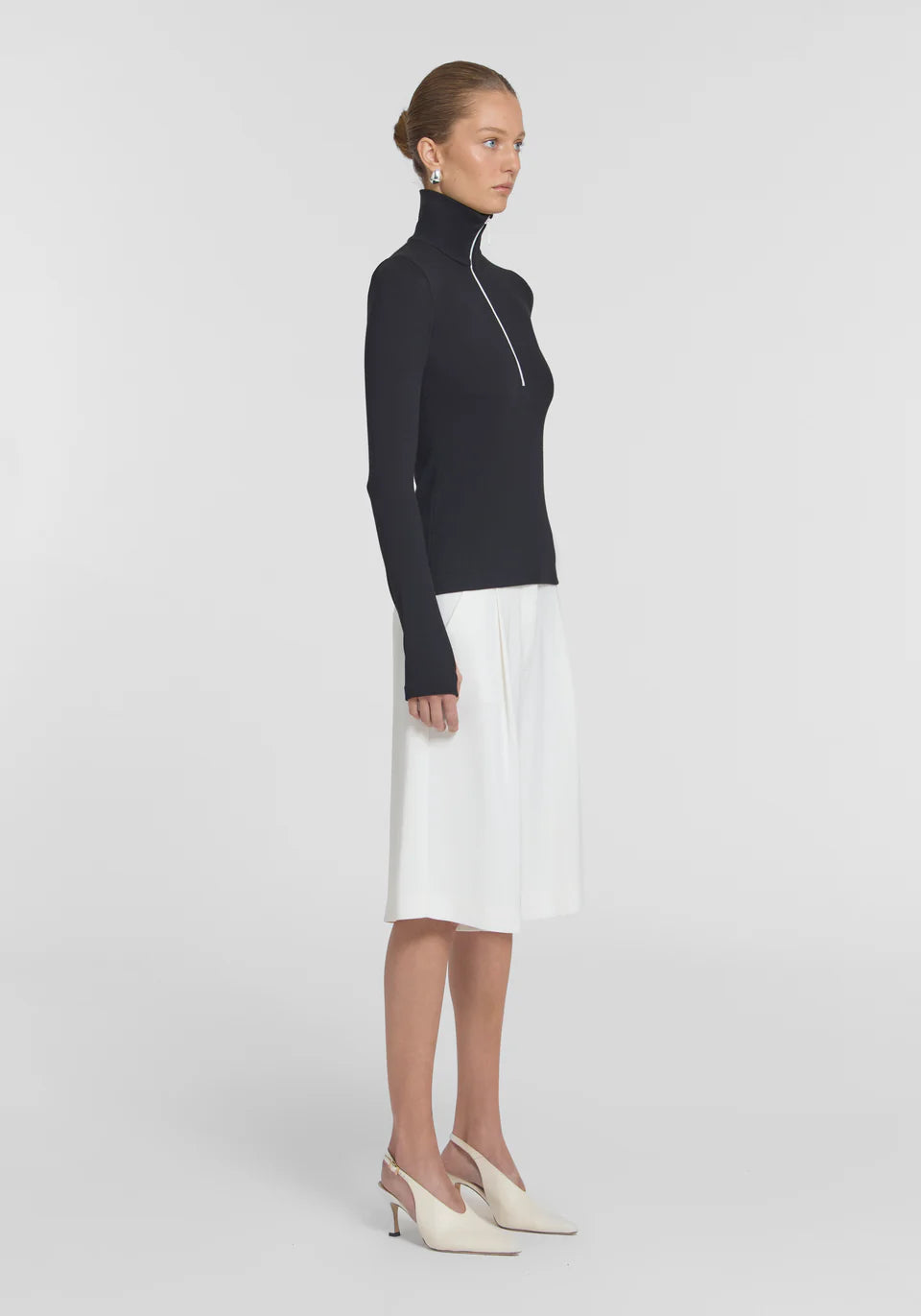 Summit Rib Turtleneck - Black