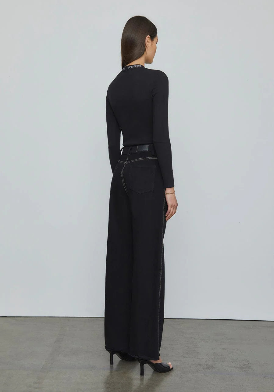 Black Rib Long Sleeve Tee