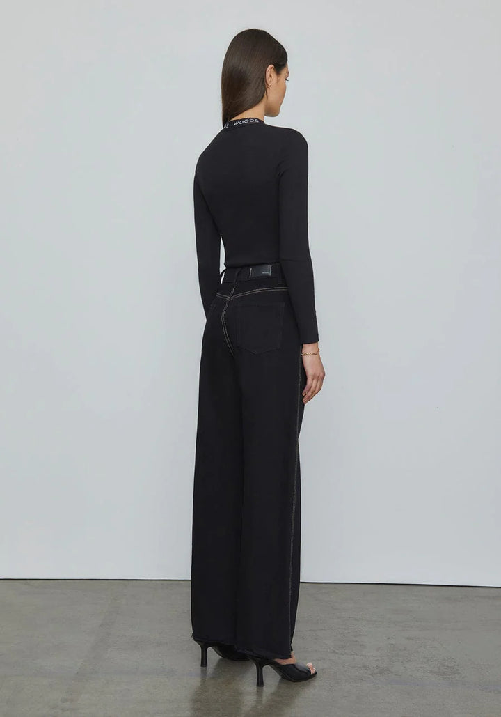Black Rib Long Sleeve Tee