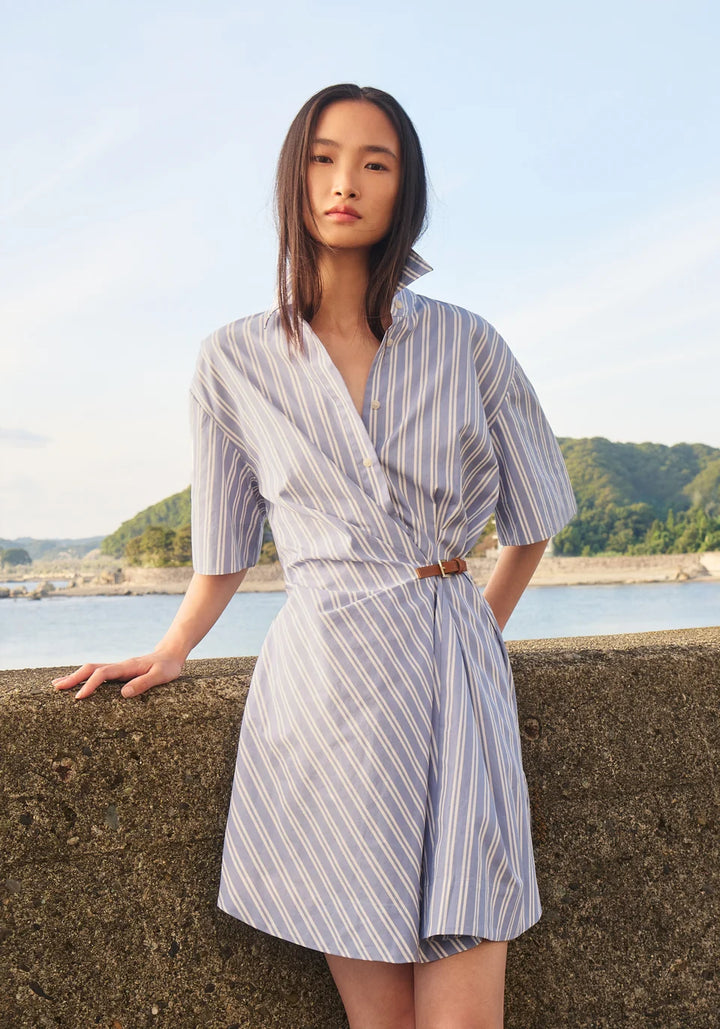Peaches Dress - Mist Stripe