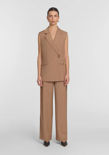 Destination Sleeveless Blazer - Cameo