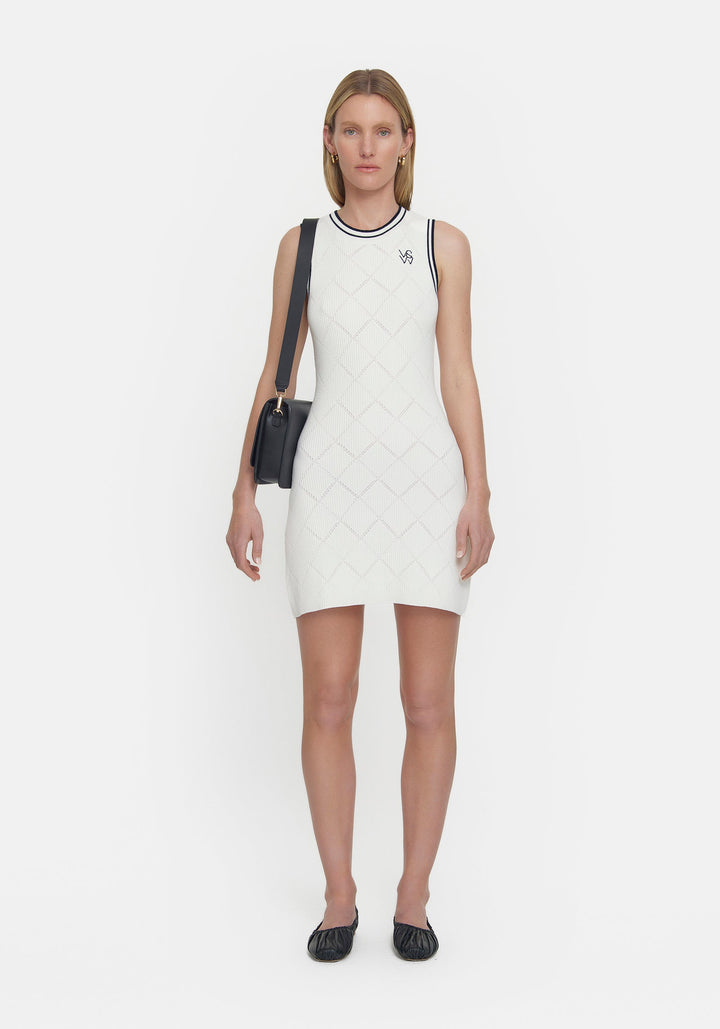 Agassi Mini Dress - Ivory/Navy