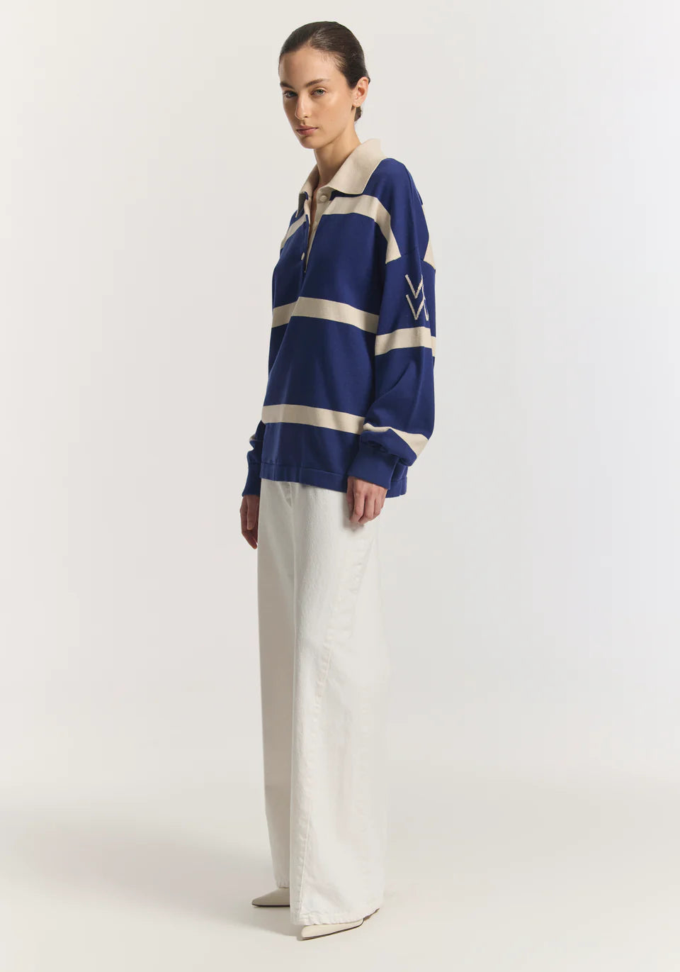Rival Polo Knit - Faded Ink Stripe