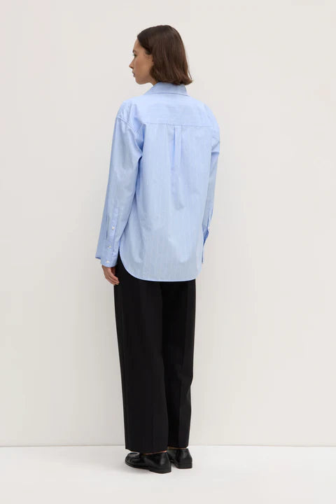 Otis Poplin Stripe Shirt - Bahama/White