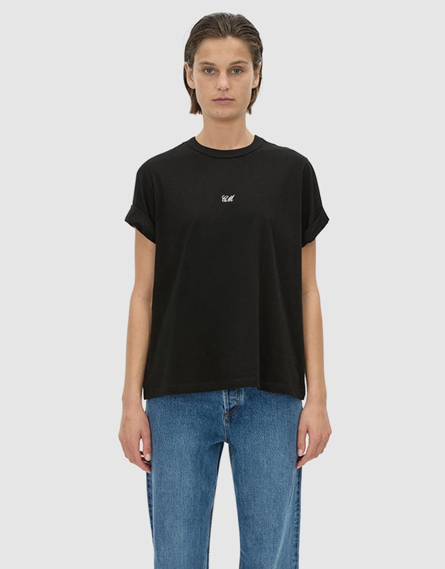 Birdie Embroidered Tee - Black
