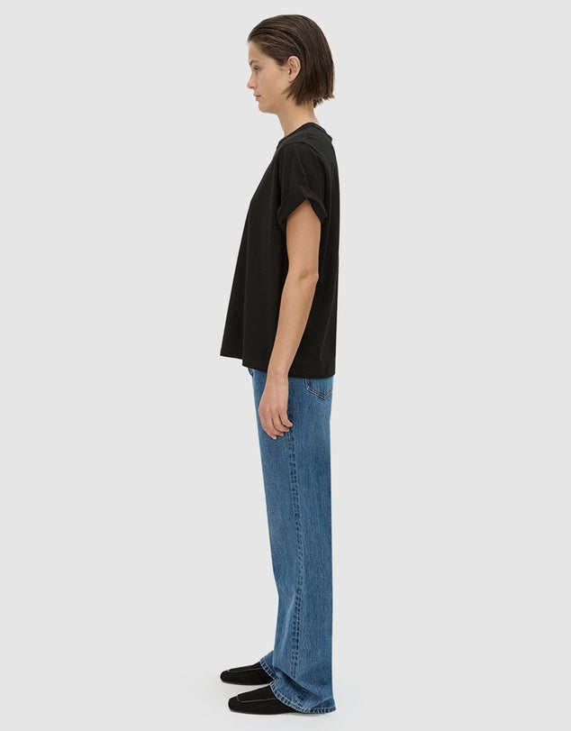 Birdie Embroidered Tee - Black