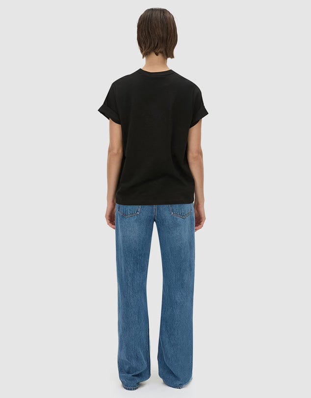 Birdie Embroidered Tee - Black