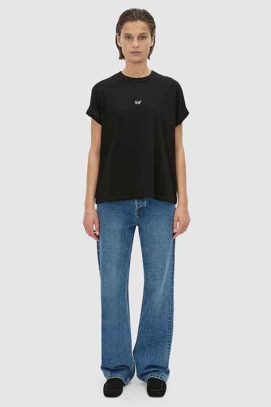 Birdie Embroidered Tee - Black