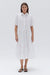 Tiered Poplin Shirt Dress - White