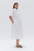 Tiered Poplin Shirt Dress - White