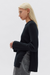 Adria Wool Cashmere LS Top - Black