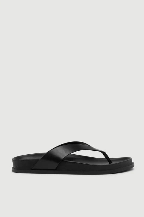 Mela Leather Thong - Black